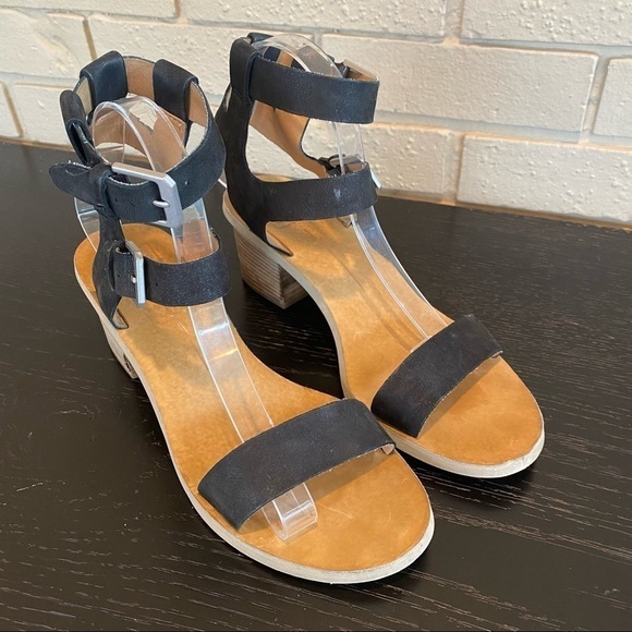 DOLCE VITA West Black Nubuck Dual Ankle Strap Sandals $150 MSRP Size 9 - Picture 2 of 8